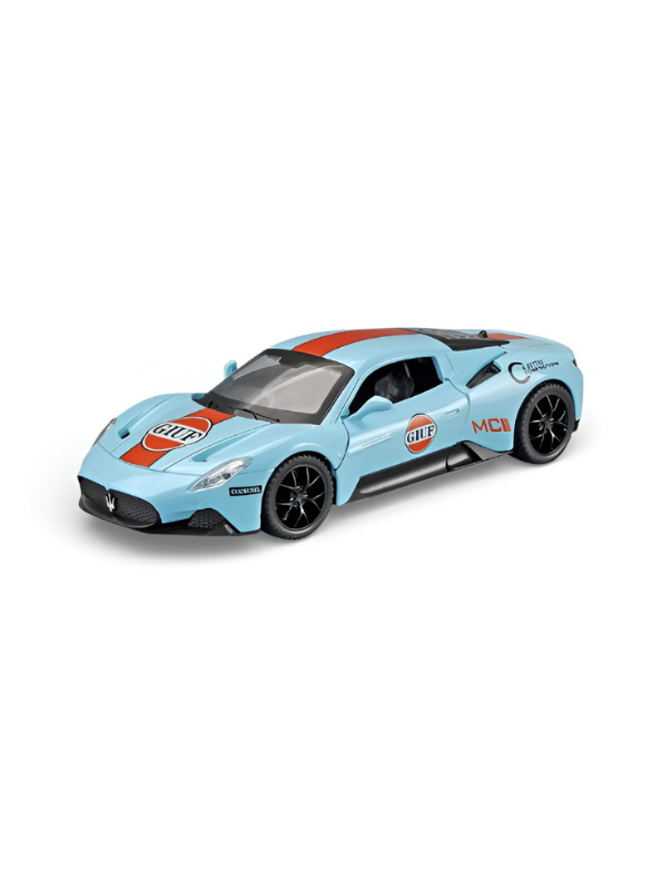 Maserati MC20 Gulf Edition Diecast Car 1:32 Scale – Limited Edition Luxury Sports Car Model Replica TV6289 - Free Car Inside.