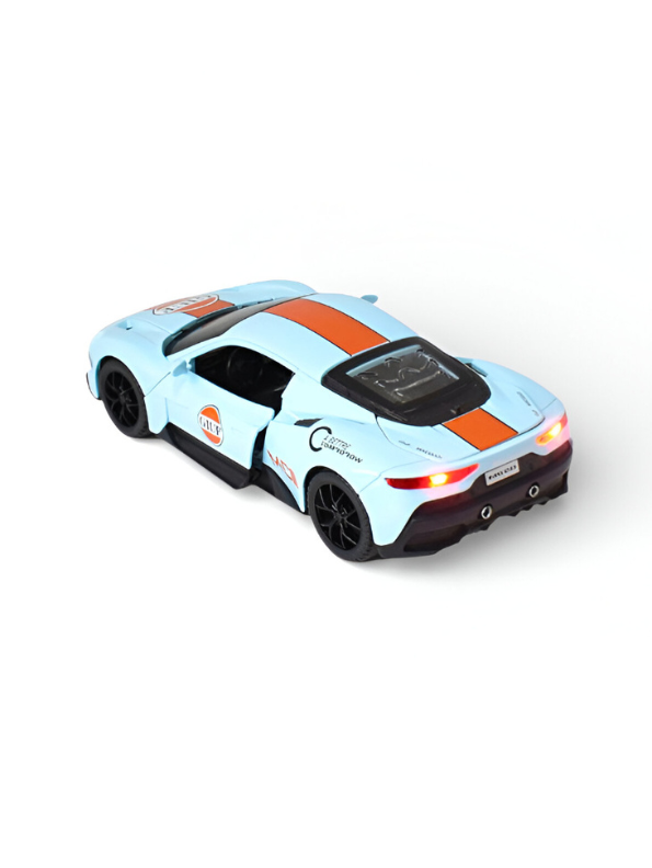 Maserati MC20 Gulf Edition Diecast Car 1:32 Scale – Limited Edition Luxury Sports Car Model Replica TV6289 - Free Car Inside.
