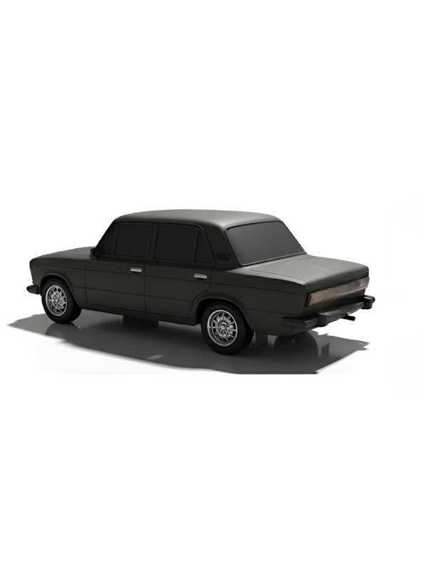 Matte Black Vintage RC Sedan 1:43 Scale with Working Headlights & Rechargeable Battery TV6344
