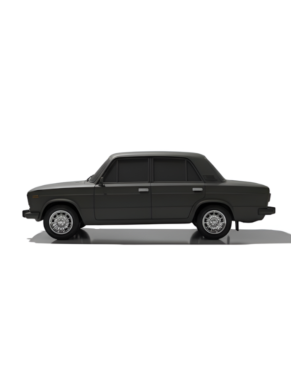 Matte Black Vintage RC Sedan 1:43 Scale with Working Headlights & Rechargeable Battery TV6344