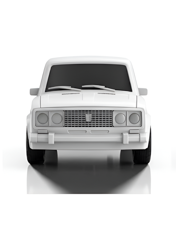 Matte White Vintage RC Sedan 1:43 Scale with Working Headlights & Rechargeable Battery TV6344