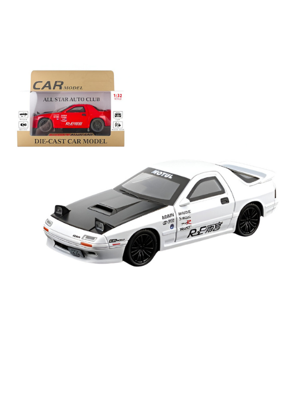 Mazda RX-7 Alloy Diecast Model Car 1:32 Scale Collectible Toy Vehicle White LMI15612.