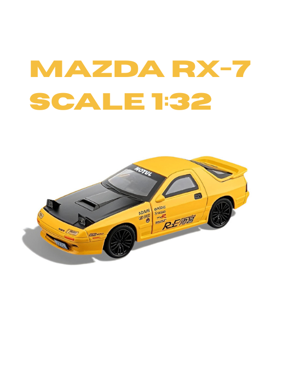 Mazda RX-7 Alloy Diecast Model Car 1:32 Scale Collectible Toy Vehicle Yellow LMI15612.