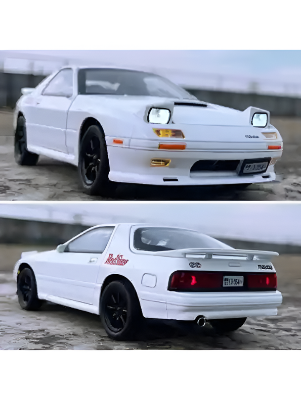 Mazda RX-7 FC3S Diecast Model Car 1:24 Scale Collectible Metal Car White TV6217.