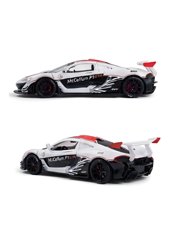 McLaren P1 GTR Diecast Car 1:22 Scale | White Metal Alloy Model Racing Car MD584