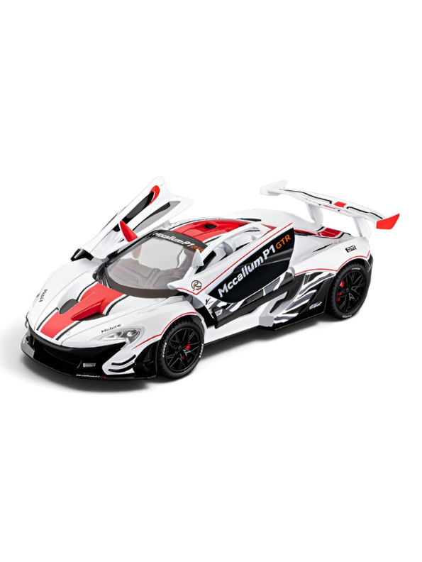 McLaren P1 GTR Diecast Car 1:22 Scale | White Metal Alloy Model Racing Car MD584