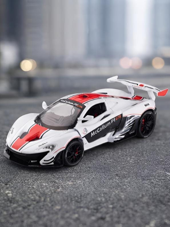 McLaren P1 GTR Diecast Car 1:22 Scale | White Metal Alloy Model Racing Car MD584