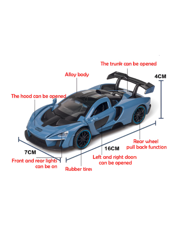 McLaren Senna Diecast Metal Car 1:32 Scale Alloy Model Supercar LMI16112.