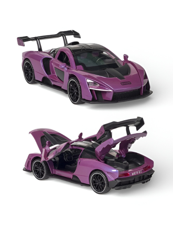 McLaren Senna Diecast Metal Car 1:32 Scale Alloy Model Supercar Purple LMI16112.