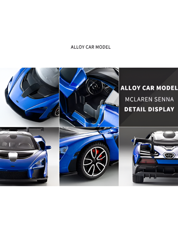 McLaren Senna Diecast Model Car | Blue  1:32 Scale Alloy Diecast Car with Acrylic Display Box MD564