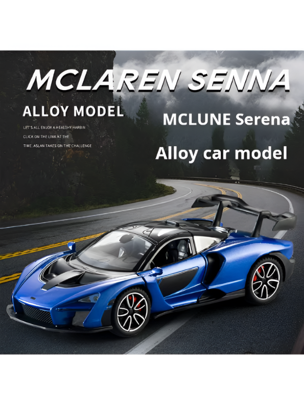 McLaren Senna Diecast Model Car | Blue  1:32 Scale Alloy Diecast Car with Acrylic Display Box MD564