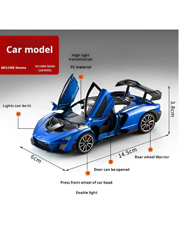 McLaren Senna Diecast Model Car | Blue  1:32 Scale Alloy Diecast Car with Acrylic Display Box MD564