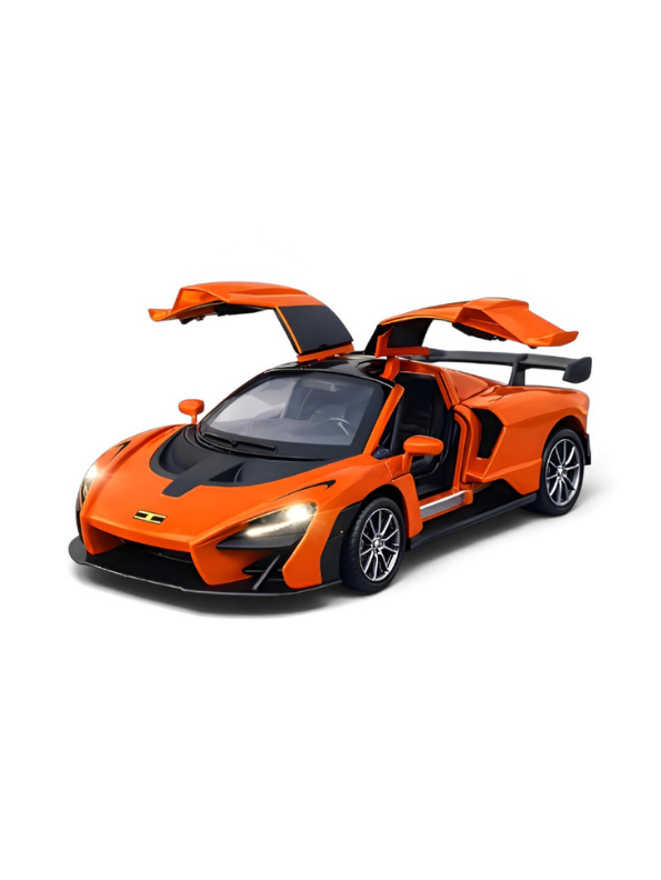 McLaren Senna Diecast Model Car | Orange 1:32 Scale Alloy Diecast Car with Acrylic Display Box MD564