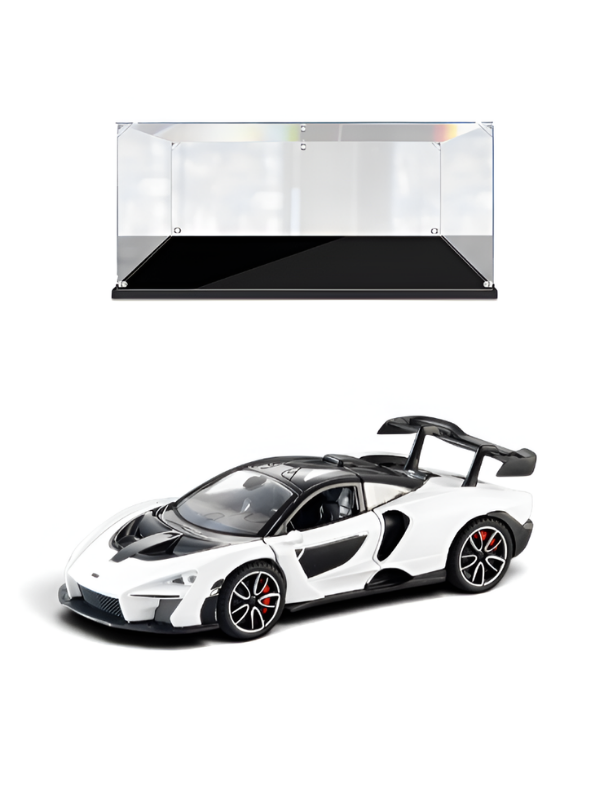McLaren Senna Diecast Model Car | White 1:32 Scale Alloy Diecast Car with Acrylic Display Box MD564