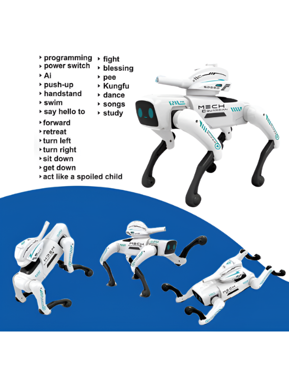 Mech Guardian AI Robot Dog with App & Remote Control, Smart Robotic Pet with LED Lights, Voice Control & STEM Learning TV5617.