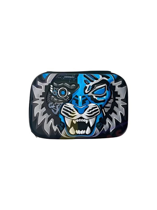 MechaRoar – Robotic Tiger Face Pouch for Kids | Single Chain Pencil Case | Futuristic & Wild Animal Theme Bag NOV8743.