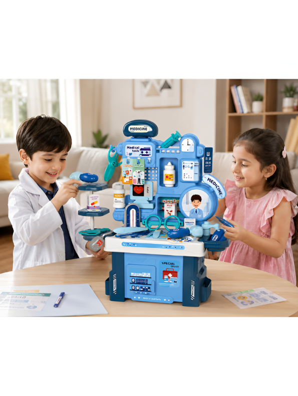 Medical Station Play Set – Pretend Play Doctor & Nurse Roleplay Toy with Simulation Medical Equipment & Storage Shelves TV2168