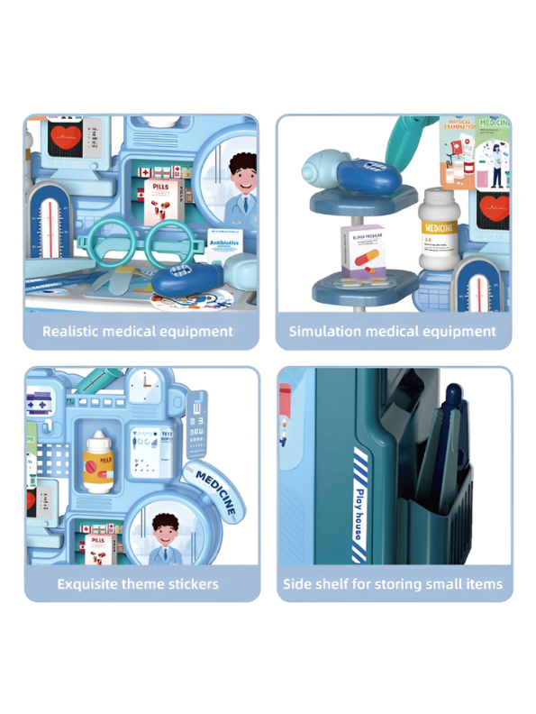 Medical Station Play Set – Pretend Play Doctor & Nurse Roleplay Toy with Simulation Medical Equipment & Storage Shelves TV2168