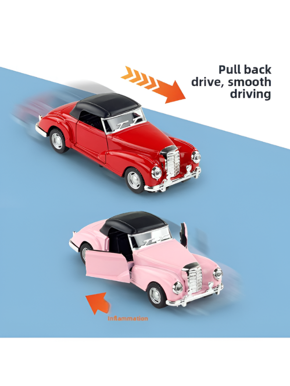 Mercedes-Benz 300S Cabriolet 1:32 Scale Diecast Model Car – Classic Luxury Vintage Collectible Replica White TV6530.