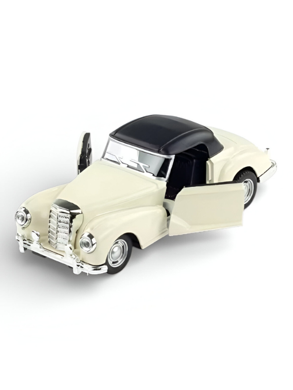 Mercedes-Benz 300S Cabriolet 1:32 Scale Diecast Model Car – Classic Luxury Vintage Collectible Replica White TV6530.