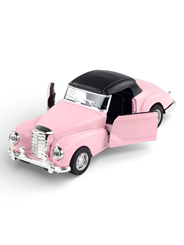 Mercedes-Benz 300S Cabriolet 1:32 Scale Diecast Model Car – Classic Luxury Vintage Collectible Replica Pink TV6530.