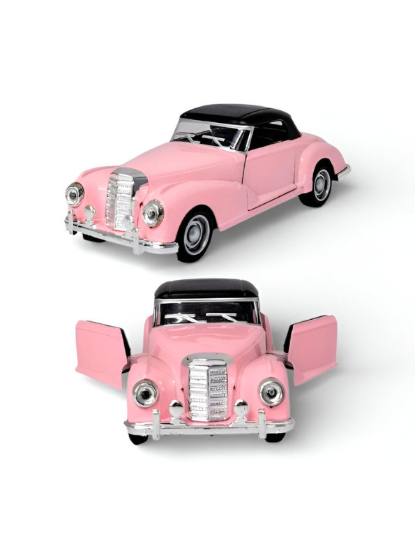 Mercedes-Benz 300S Cabriolet 1:32 Scale Diecast Model Car – Classic Luxury Vintage Collectible Replica Pink TV6530.