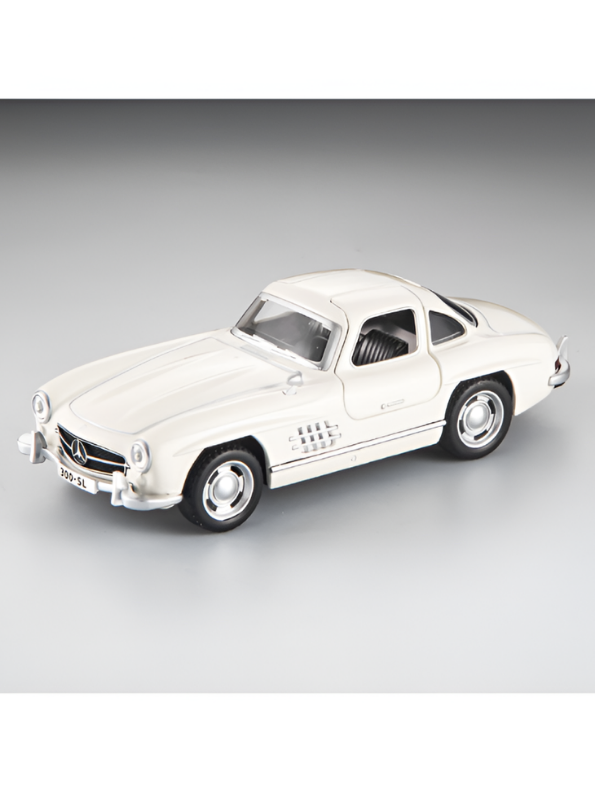 Mercedes-Benz 300SL White Diecast Alloy Model Car 1:32 Scale with Acrylic Display Box MD26