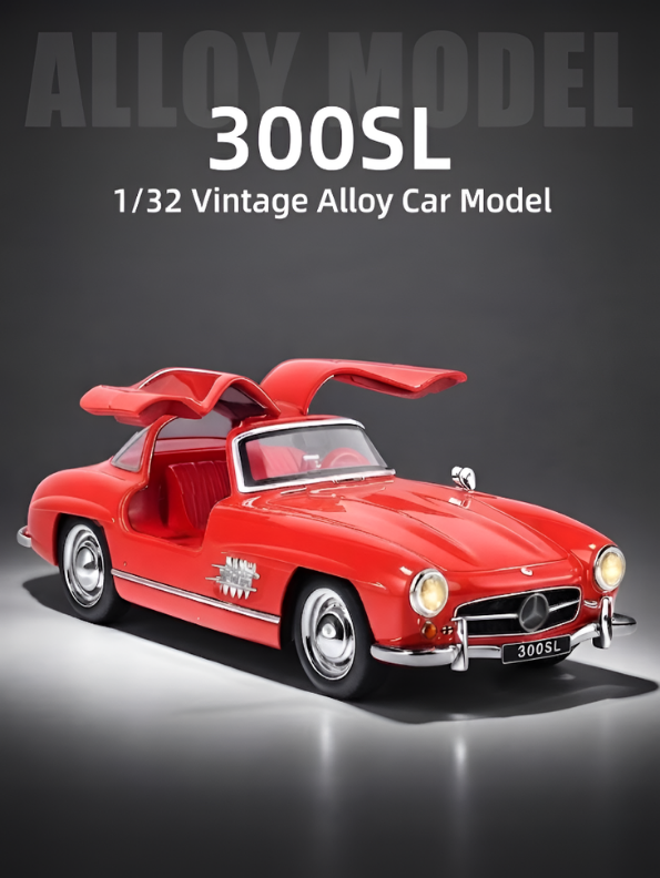Mercedes-Benz 300SL Diecast Alloy Model Car 1:32 Scale with Acrylic Display Box MD26
