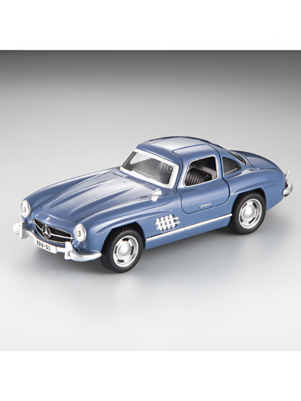 Mercedes-Benz 300SL Blue Diecast Alloy Model Car 1:32 Scale with Acrylic Display Box MD26