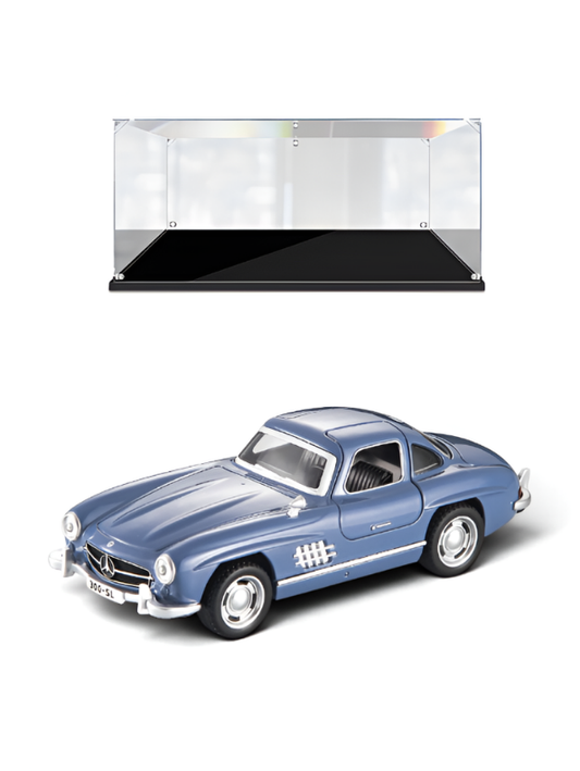 Mercedes-Benz 300SL Blue Diecast Alloy Model Car 1:32 Scale with Acrylic Display Box MD26
