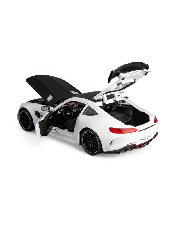 Mercedes-Benz AMG GT R 1:24 Scale Diecast Model Car – White & Black Collectible Model.