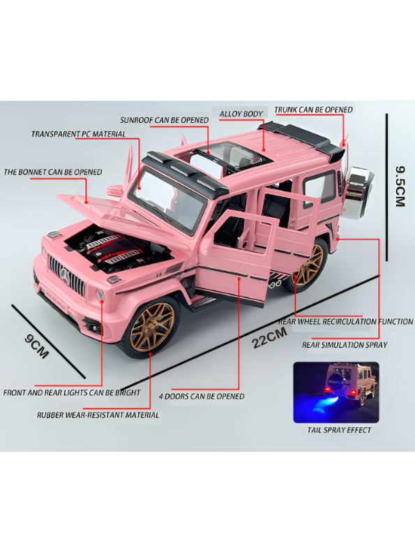 Mercedes-Benz G-Class G63 AMG Diecast Car 1:24 Scale Black LMI15058.