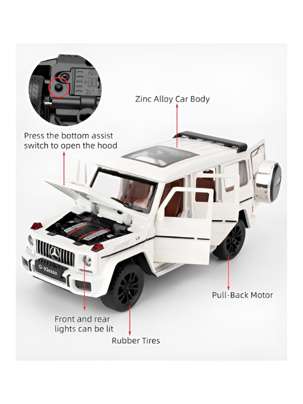 Mercedes-Benz G-Class G63 AMG Diecast Metal Toy Car 1:32 Scale SUV Model Black LMI16819.