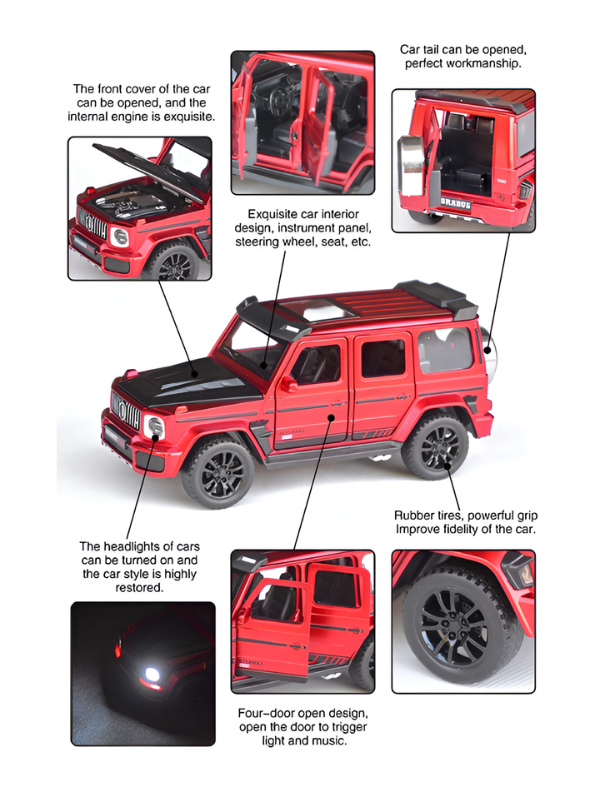 Mercedes-Benz G-Wagon Diecast SUV Model Car 1:18 Scale Collectible Car TV4744.