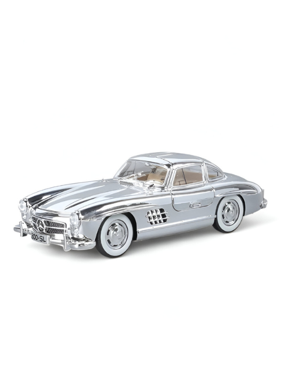 Silver - Mercedes Benz 300 SL Gullwing Metal Diecast Car Scale 1:36 TV5955.