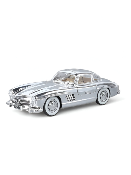 Silver - Mercedes Benz 300 SL Gullwing Metal Diecast Car Scale 1:36 TV5955.