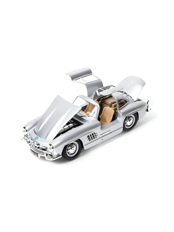 Silver - Mercedes Benz 300 SL Gullwing Metal Diecast Car Scale 1:36 TV5955.
