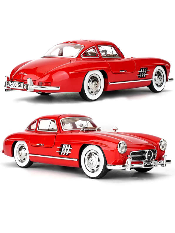 Red - Mercedes Benz 300 SL Gullwing Metal Diecast Car Scale 1:36 - Silver  TV5955.