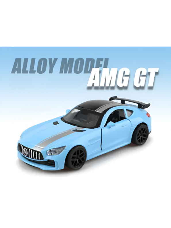 Mercedes Benz AMG GT Metal Diecast Car Model Car - Striped Blue - Scale 1:32.