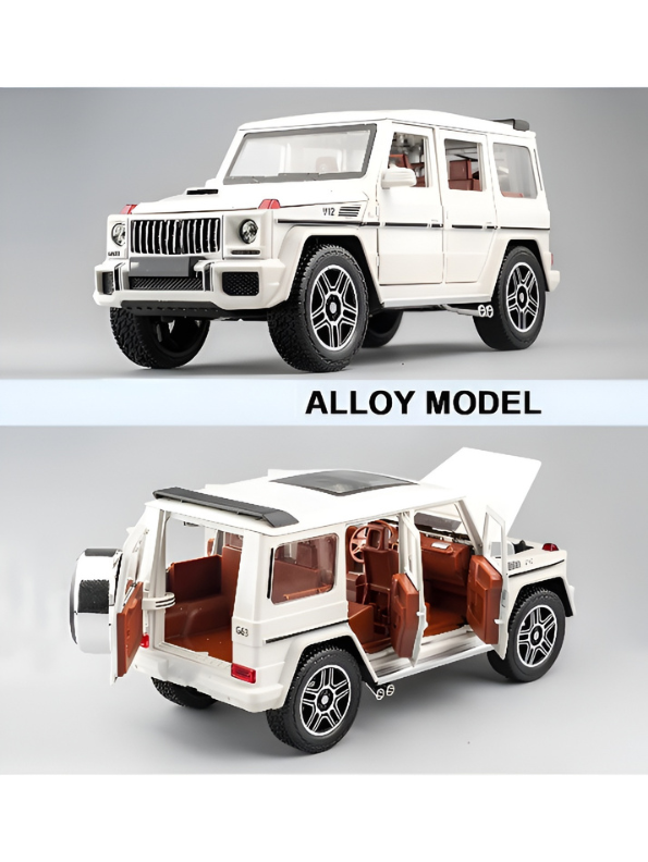 Mercedes Benz G63 Metal Model Diecast Big Car - White Scale 1:24 LMI13845.