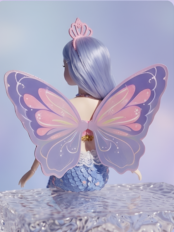 Magical Mermaid Fairy Doll Toy "Mariah" w/ Purple Butterfly Wings, Crown Princess NX13133