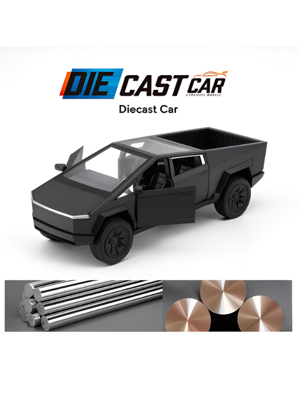 Metal Cyber Pickup Truck Toy Black – Friction Powered Pull-Back Alloy Car Model with Realistic Details LMI15425