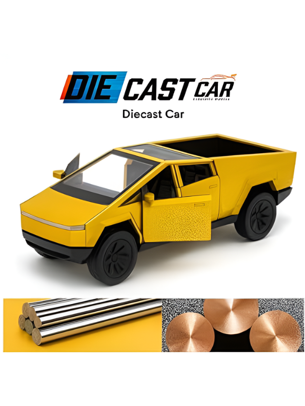 Metal Cyber Pickup Truck Toy Gold – Friction Powered Pull-Back Alloy Car Model with Realistic Details LMI15425