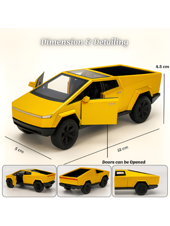 Metal Cyber Pickup Truck Toy Gold – Friction Powered Pull-Back Alloy Car Model with Realistic Details LMI15425