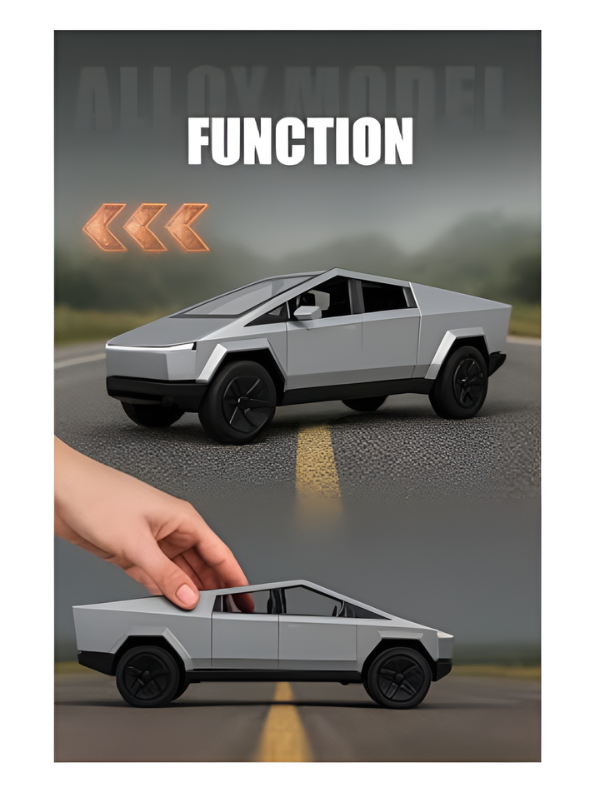 Metal Cyber Pickup Truck Toy – Friction Powered Pull-Back Alloy Car Model with Realistic Details LMI15425