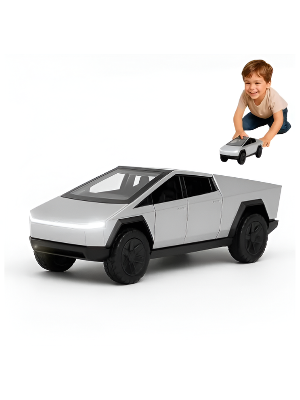 Metal Cyber Pickup Truck Toy – Friction Powered Pull-Back Alloy Car Model with Realistic Details LMI15425