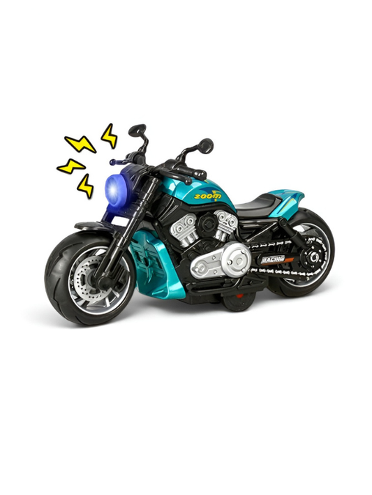 Metal Motorcycle Toy Bike with Realistic Lights & Sound Effects Turquoise TV6732.