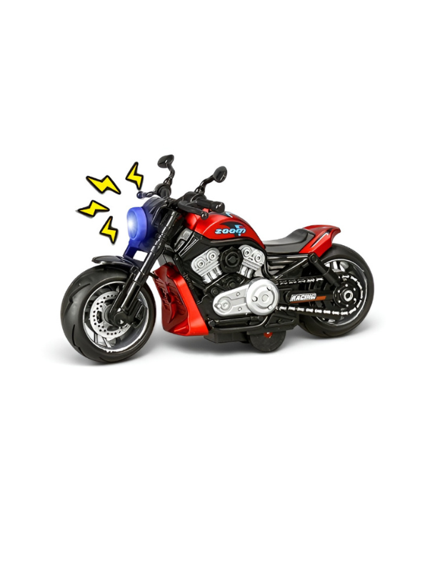 Metal Motorcycle Toy Bike with Realistic Lights & Sound Effects Red TV6732.