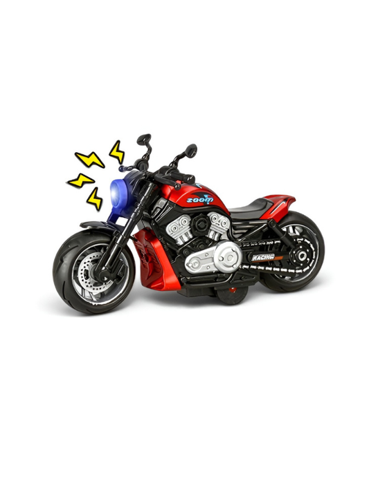 Metal Motorcycle Toy Bike with Realistic Lights & Sound Effects Red TV6732.
