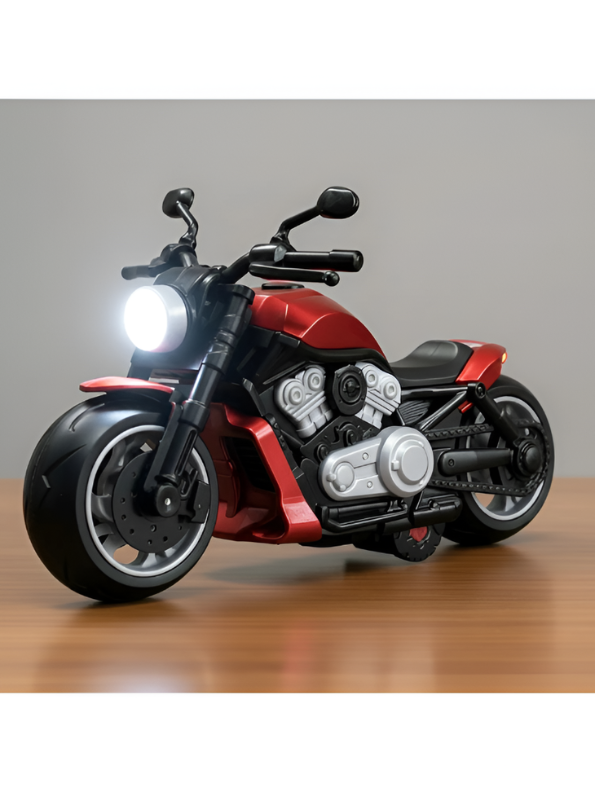 Metal Motorcycle Toy Bike with Realistic Lights & Sound Effects Yellow TV6732.